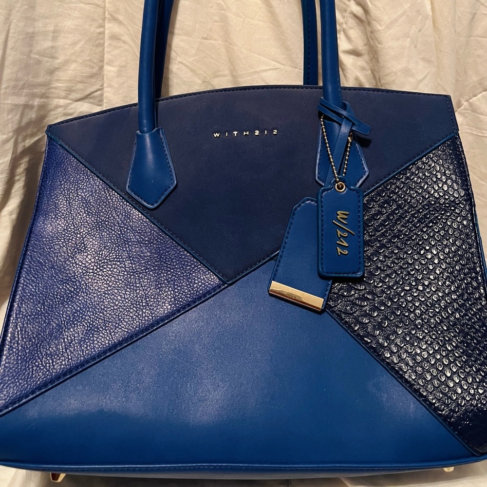 With212 woman’s Bowery Tote Bag in Royal blue. NWOT